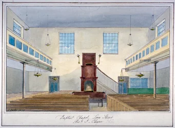 Innenansicht der Lion Street Baptist Chapel, abseits der New Kent Road, Southwark, London, 1826