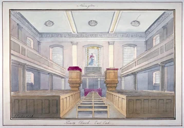 Innenansicht des Ostendes der Holy Trinity Church, Newington, Southwark, London, 1826