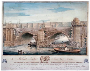 St Mary und Chapel Locks werden abgerissen, London Bridge, 1829