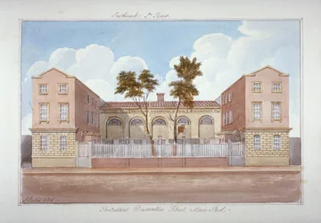 Die Schule der protestantischen Dissenter, Maze Pond, Bermondsey, London, 1825