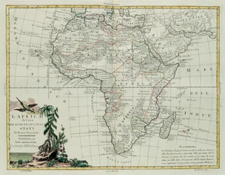 Afrika aufgeteilt in seine Hauptstaaten, Stich von G. Zuliani aus Band I des Neuesten Atlas, veröffentlicht in Venedig 1776 von Antonio Zatta, Privatsammlung