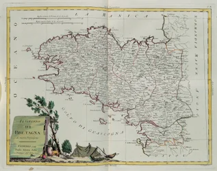 Golf von Bretagne, Stich von G. Zuliani aus Band I des Neuesten Atlas, veröffentlicht in Venedig 1777 von Antonio Zatta, Privatsammlung