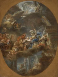 Adel bietet die kaiserlichen russischen Kinder Minerva an, ca. 1795