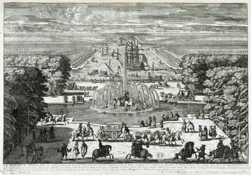 Das Apollo-Becken in den Gärten des Schlosses von Versailles - von Perelle, Ende des 17. Jahrhunderts