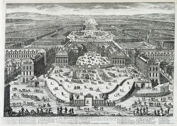 Ansicht des Ehrenhofs des Schlosses von Versailles - von Perelle, Ende des 17. Jahrhunderts
