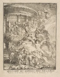 Allegorie der Ehen, die von der Stadt Paris zur Geburt des Herzogs von Burgund geschlossen wurden, 1752