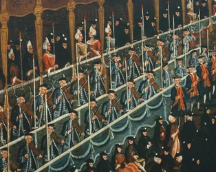 Mittagessen im San Beneto Theater, angeboten vom Dogen zu Ehren der Fürsten des Nordens, Venedig (Detail)
