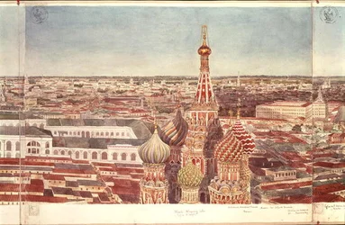 Panorama von Moskau, Darstellung der Basilius-Kathedrale