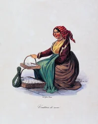 Eierverkäufer, von Gaetano Dura (1805-1878), Italien