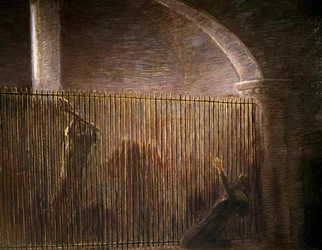 Parisina, Gemälde von Gaetano Previati (1852-1920), letzte Szene des vierten Aktes der gleichnamigen Oper von Pietro Mascagni (1863-1945)