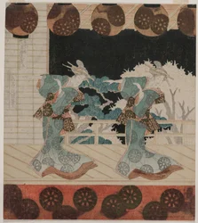 Der Tanz in Furuichi für die Hisagataya-Gruppe