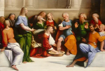 Christus wäscht den Jüngern die Füße