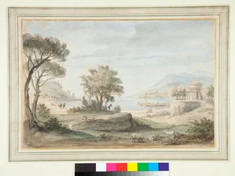Landschaft mit einem runden Tempel