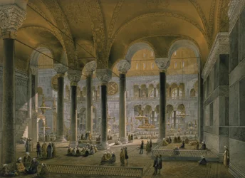 Hagia Sophia, Tafel 6: das nördliche Schiff, graviert von Louis Haghe, veröffentlicht 1852