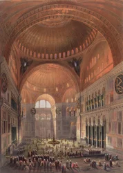 Innenansicht der Hagia Sophia, Konstantinopel, veröffentlicht 1852