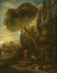 Klassische Landschaft mit Figuren