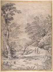 Bergstraße, die durch Wald und Felsen windet