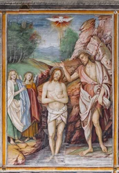 Detail der Taufe Jesu, aus "Das Leben und die Passion Christi"