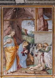 Detail der Geburt Christi, aus "Das Leben und die Passion Christi"