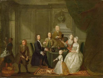 Gruppenporträt, wahrscheinlich der Familie Raikes, ca. 1730-32