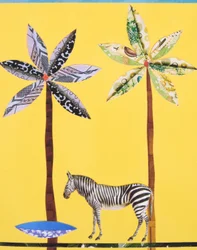 Zebra mit blauer Schale
