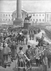 Das Ende des Krimkriegs: Die Verkündung des Friedens am Charing Cross, April 1856, 1901