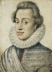 Porträt eines jungen Mannes von Qualität, Halbfigur, in einer hohen Halskrause