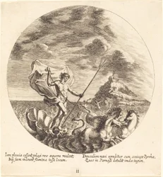 Deukalion und Pyrrha landen auf dem Parnass