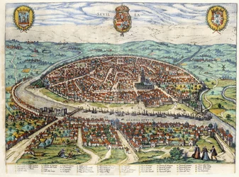 Plan und Ansicht von Sevilla, 1579-1590