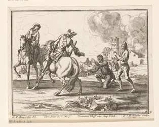 Kavalleristen beschlagnahmen Vieh