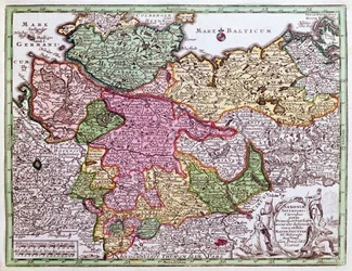 Karte von Norddeutschland, aus einem Atlas