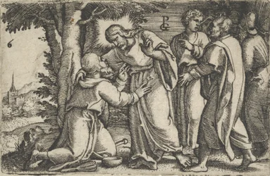 Christus heilt den Aussätzigen, aus Die Geschichte Christi, 1534-35