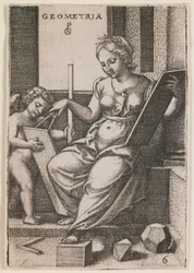 Geometrie, aus der Serie "Die freien Künste", ca. 1541