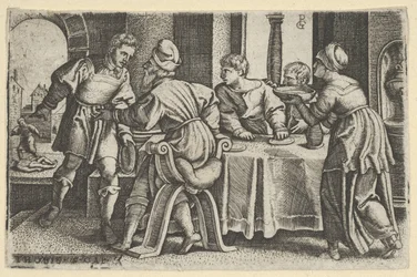 Tobias verlässt den Tisch, aus der Geschichte von Tobias