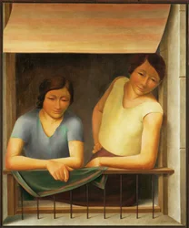 Zwei Mädchen am Fenster