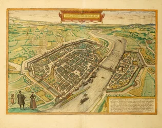 Karte von Frankfurt aus Civitates Orbis Terrarum von Georg Braun