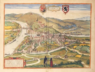 Karte von Namur aus Civitates Orbis Terrarum von Georg Braun