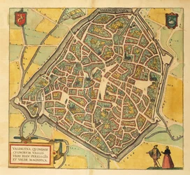 Karte von Valenciennes aus Civitates Orbis Terrarum von Georg Braun