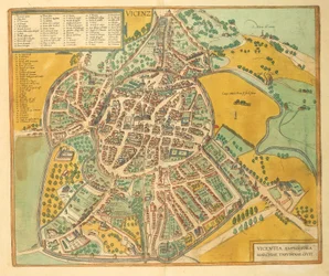 Karte von Vicenza aus Civitates Orbis Terrarum von Georg Braun