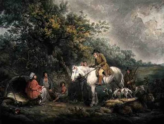 Morgen, oder Der wohlwollende Jäger, graviert und veröffentlicht von Joseph Grozer (ca. 1755-99)