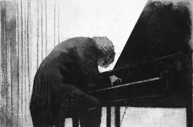 John Ogdon am Klavier in der Großen Halle der Universität Exeter, 1979