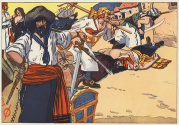 Die Piraten zogen durch die Straßen, brannten, plünderten und mordeten