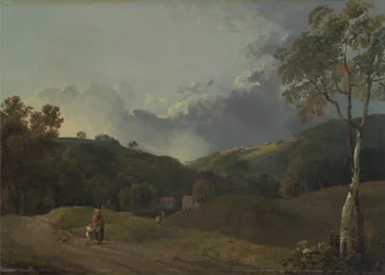 Landschaft mit Bauern