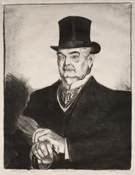Mann mit Seidenhut