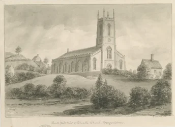 Cheadle Kirche: Sepia-Zeichnung