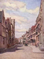 Oxford: Holywell Street (Farblithografie)