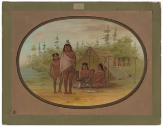 Ein Flathead-Häuptling mit seiner Familie