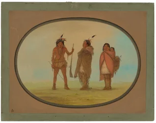 Arapaho-Häuptling, seine Frau und ein Krieger