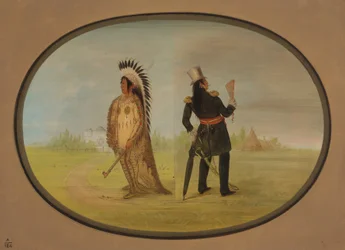 Assinneboine-Häuptling vor und nach der Zivilisation, 1861-1869