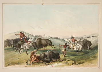 Büffeljagd, Verfolgung, Platte 7 aus dem Nordamerikanischen Indianer-Portfolio